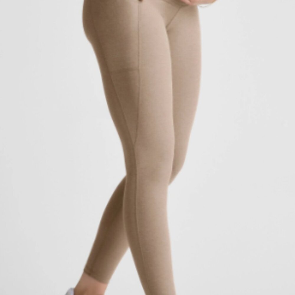 Spacedye Love the Bump Maternity Pocket Midi Legging - Birch Heather / S